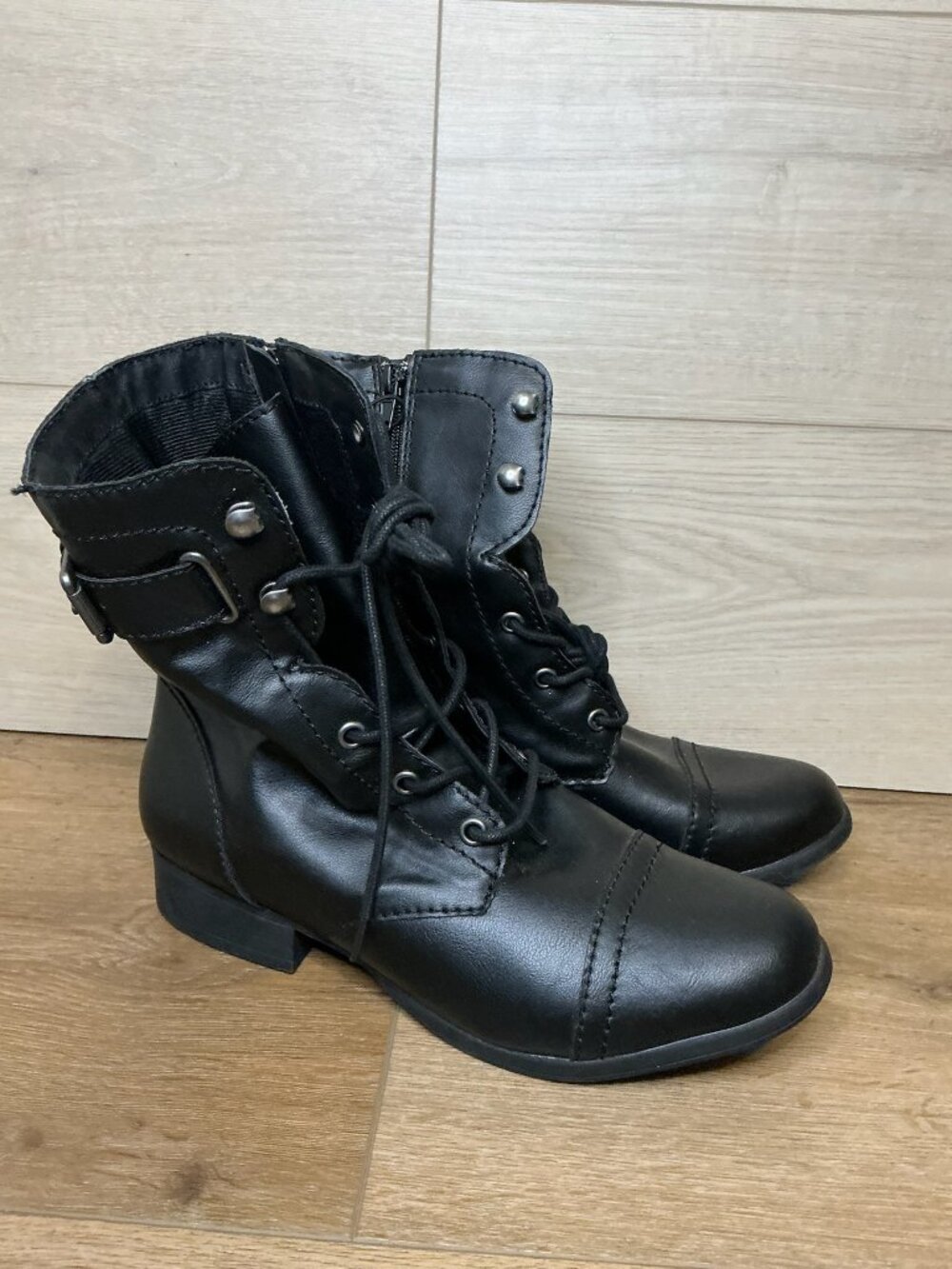 American Rag Afionn Lace-Up Combat Boots Black 8.5